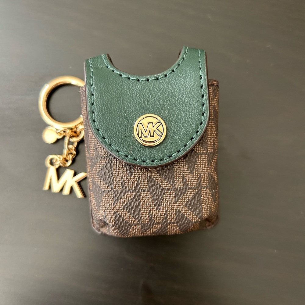 Michael Kors Brown and Green Keychain Pouch